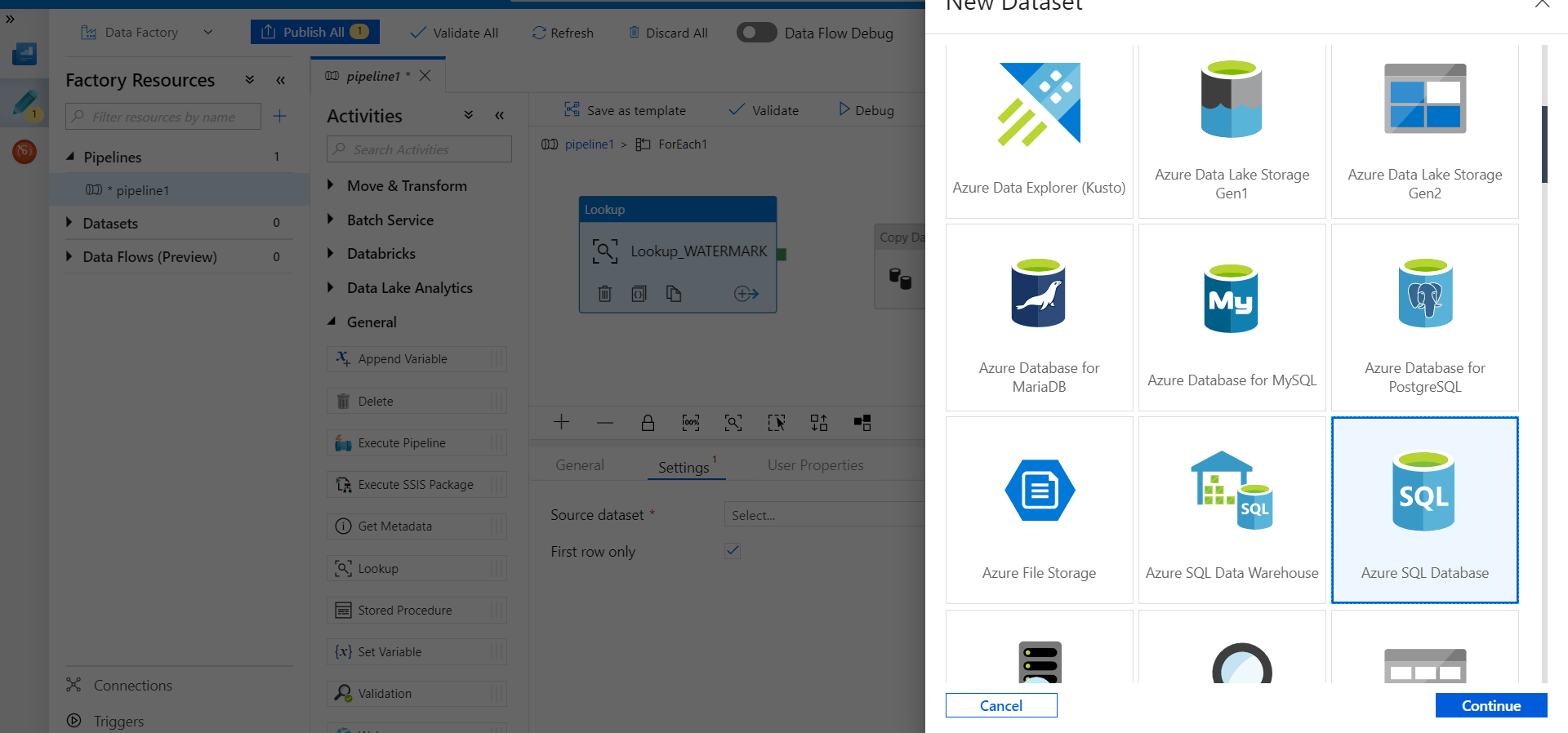 INCREMENTALLY LOAD FROM MULTIPLE TABLES IN AZURE DATA FACTORY