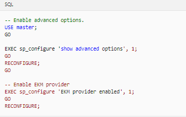Configure SQL Server to use EKM 